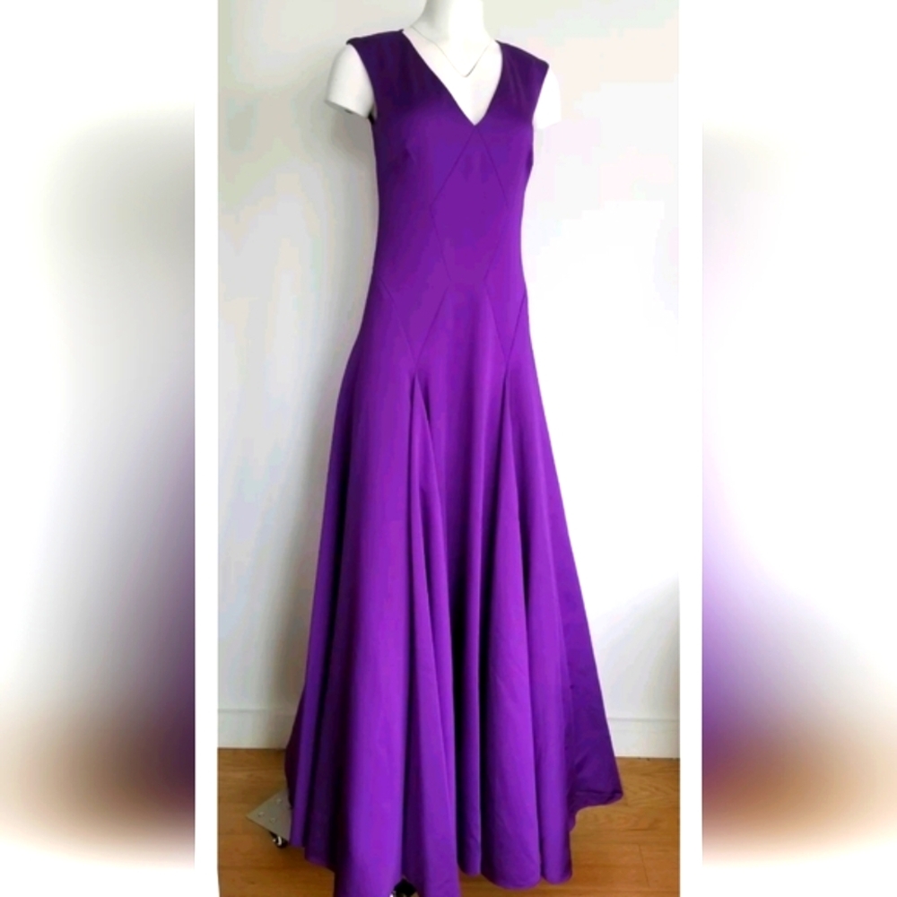 Ralph Lauren Purple Label Dress Halter Satin Maxi Gown Size 6 Small NEW - Picture 3 of 6